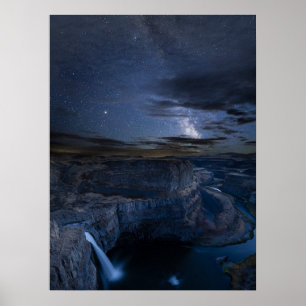 Palouse Falls Park & Milchstraße Bundesstaat Was Poster