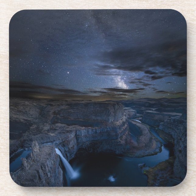 Palouse Falls Park & Milky Way | Washingtoner Staa Getränkeuntersetzer (Vorderseite)