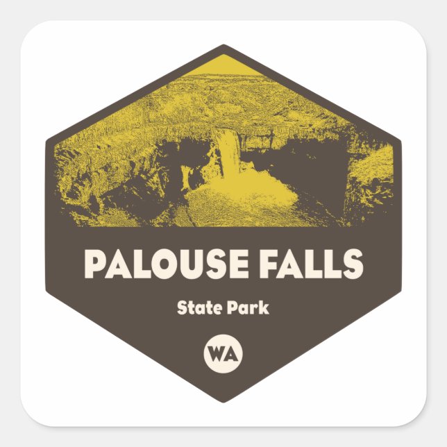 Palouse Falls Staat Park Washington Quadratischer Aufkleber (Vorderseite)