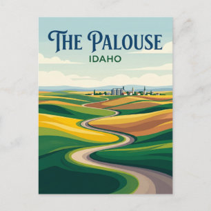 Palouse Rollhügel Idaho Postkarte