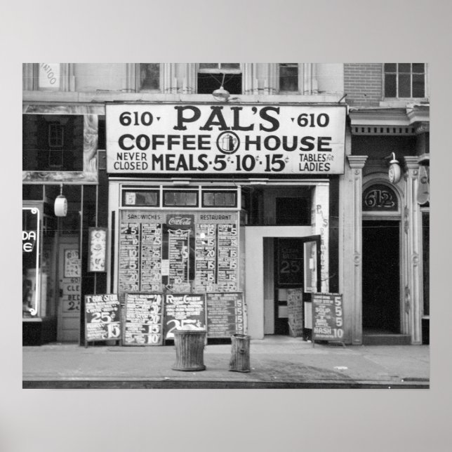 Pal's Coffee House, 1939. Vintages Foto Poster (Vorne)