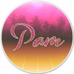 Pam Vorname Name golden pink Aufkleber Sticker