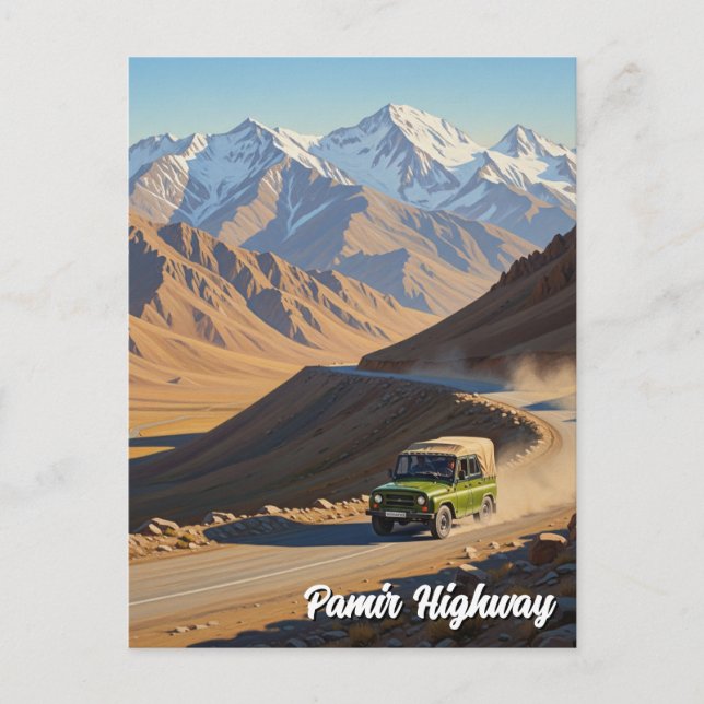 Pamir Highway Tadschikistan Travel Postkarte (Vorderseite)