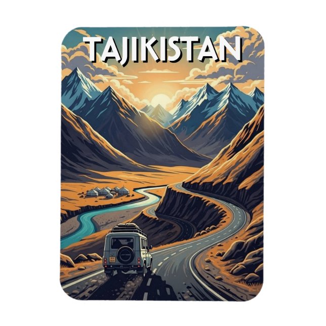 Pamir Highway Tajikistan Travel  Magnet (Vertikal)
