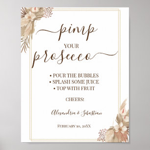 Pampa-Gras Prostituieren Sie Ihr Prosecco Brautpar Poster