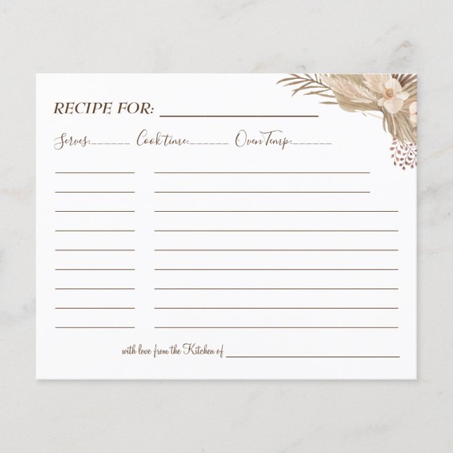 Pampa Grass Rezept Karte (Vorne)