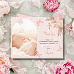 Pampas arch Foto Budget Taufe danke Karte<br><div class="desc">Eine moderne und elegante Taufe danke Ihnen Karte. Der Hintergrund ist rot und mit Blumen,  Pampasgras und Schmetterlingen geschmückt. Personalisieren und fügen Sie Ihr Foto des Kindes in den Bogen Rahmen,  vielen Dank für Ihre Notiz und Name.</div>