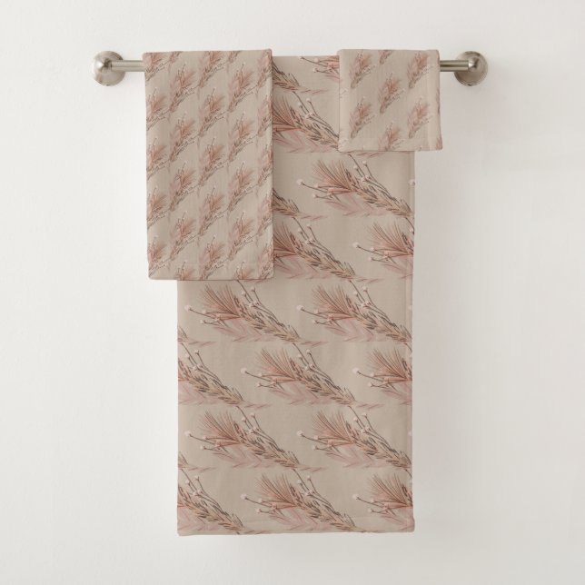 Pampas Bohemisch Earthy Tone Brown Badhandtuch Set (Insitu)