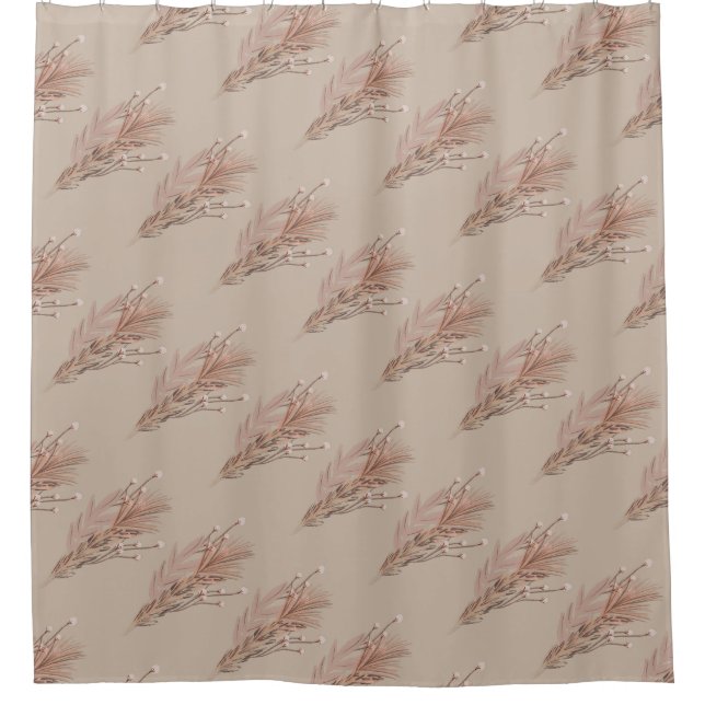 Pampas Bohemisch Earthy Tone Brown Duschvorhang (Vorderseite)