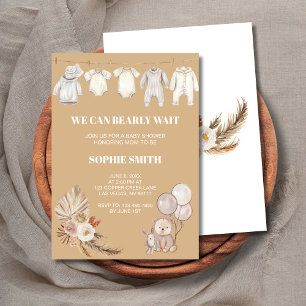 Pampas Boho wir können frühzeitig abwarten Baby-Du Einladung