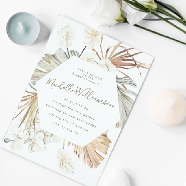 Pampas Boho Wüste Wedding Brautparty Einladung (Von Creator hochgeladen)