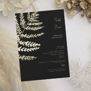 Pampas Bridal Dusche in Schwarz und Beige Einladun Einladung