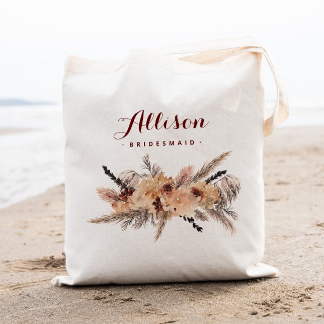 Pampas Bridesmaid Wedding Tote Bag Tragetasche (Von Creator hochgeladen)