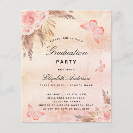 Pampas butterflies boho budget Graduation Party
