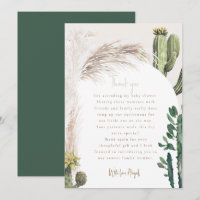 Pampas Cactus Baby Shower Vielen Dank