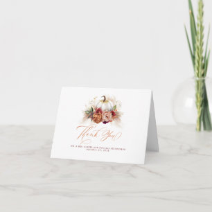 Pampas de rouille Floral Citrouille Mariage Merci
