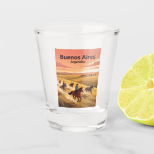 Pampas Estancia Reiten in der Nähe von Buenos Aire Schnapsglas