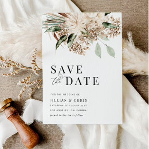 pampas floral sauge vert enregistrer la carte date