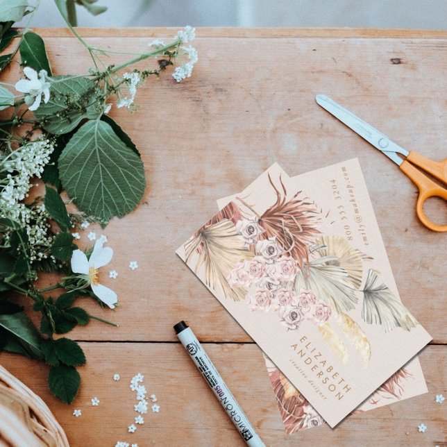 Pampas Florist Grass Floral Tropischer Dschungel Visitenkarte (Von Creator hochgeladen)