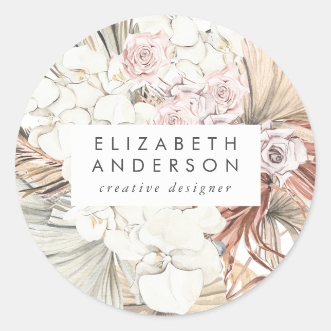 Pampas-Geschäft Runder Aufkleber (Vorderseite)