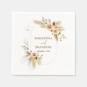 Pampas Gras Aquarellboho Elegante Hochzeit Serviette