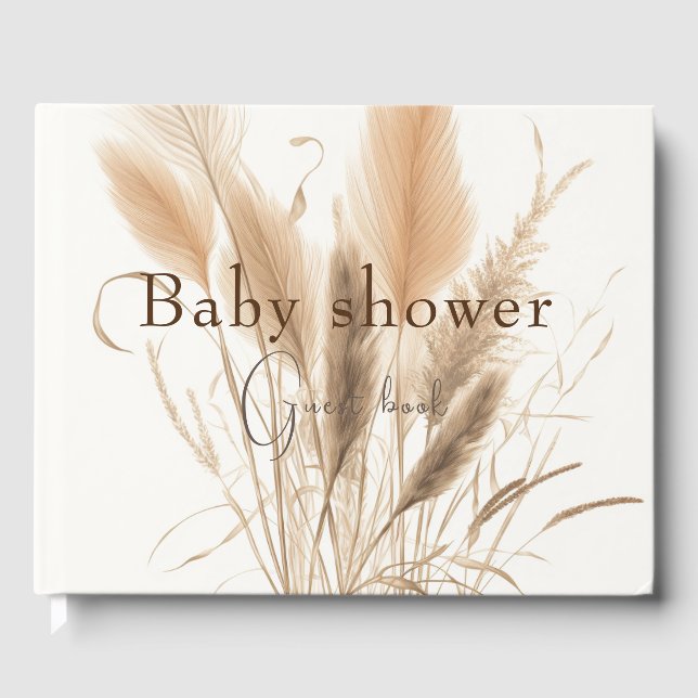 Pampas Gras Baby Dusche Gästebuch (Vorderseite)