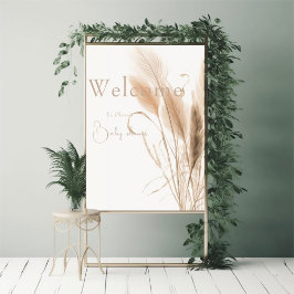 Pampas Gras Baby Dusche Poster