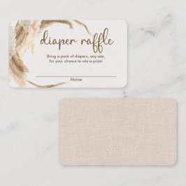 Pampas Gras Boho Baby Dusche Windelpreiskarten Begleitkarte