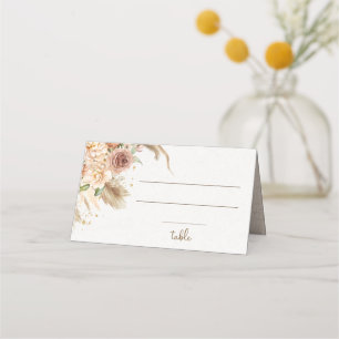 Pampas Gras Boho Rosen Platzkarte