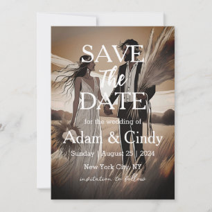 Pampas Gras boho speichern Daten Einladung