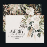 Pampas gras eucalyptus moody modern boho elegant feiertagskarte<br><div class="desc">Pampas Gras Eukalyptus moody modernen boho elegante moderne Typografie Terrakotta,  schwarz,  natürlich und schlaue grüne Weihnachtskarte.</div>