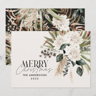 Pampas gras eucalyptus moody modern boho elegant  feiertagskarte