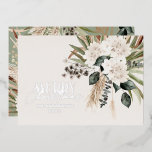 Pampas-Gras-Eukalyptus-Moody Folien Feiertagskarte<br><div class="desc">Pampas Gras Eukalyptus moody modernen boho elegante moderne Typografie Terrakotta,  schwarz,  natürlich und schlaue grüne Weihnachtskarte.</div>