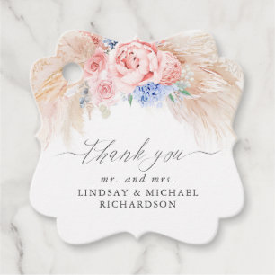 Pampas Gras Florale Elegante Hochzeit Danke Geschenkanhänger