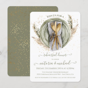 Pampas Gras Foliage Hochzeitliches Probe Dinner Einladung