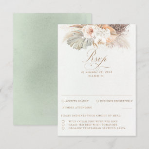 Pampas Gras getrocknete Foliage Hochzeit RSVP