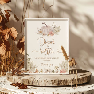 Pampas Gras Kürbis-Windelkreuz-Plakat Poster