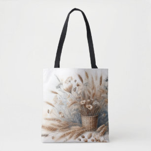 Pampas Gras Modern Boho Floral für Herbst & Herbst Tasche