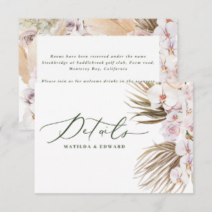 Pampas gras palm orchid moderne rustikale Details RSVP Karte