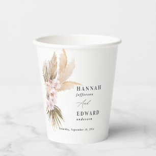 Pampas gras palmenblättrig orchid rustikale Hochz Pappbecher