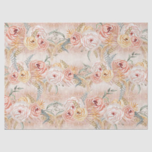 Pampas Gras Peony Floral Wasserfarbe Rosa Seidenpapier