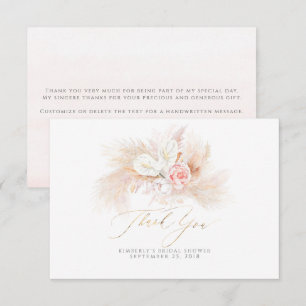 Pampas Gras Pink Florales kleines Danke