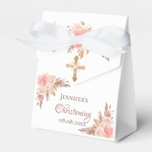 Pampas-Gras-Rose mit rosa Blütenpracht Geschenkschachtel
