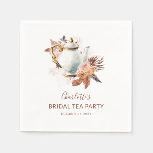 Pampas Gras Terrakotta Braut-Teeparty-Papier Serviette