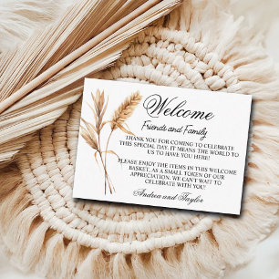 Pampas-Gras-Willkommensgeschenktasche-Korb-Platzka Begleitkarte