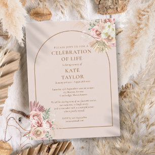 Pampas Grasbogen Feier Des Lebens Beerdigung  Postkarte