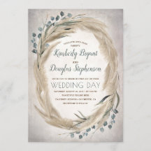 Pampas Grass and Greenery Wreath Vintage Wedding