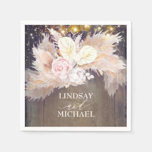 Pampas Grass Anthuriums Rustikale tropische Napkin Serviette