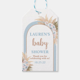 Pampas Grass Arch Baby Showboy Geschenkmarke Geschenkanhänger
