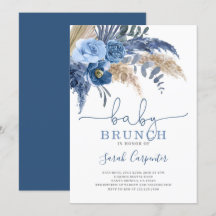 Pampas Grass Baby shower Invitation garçon